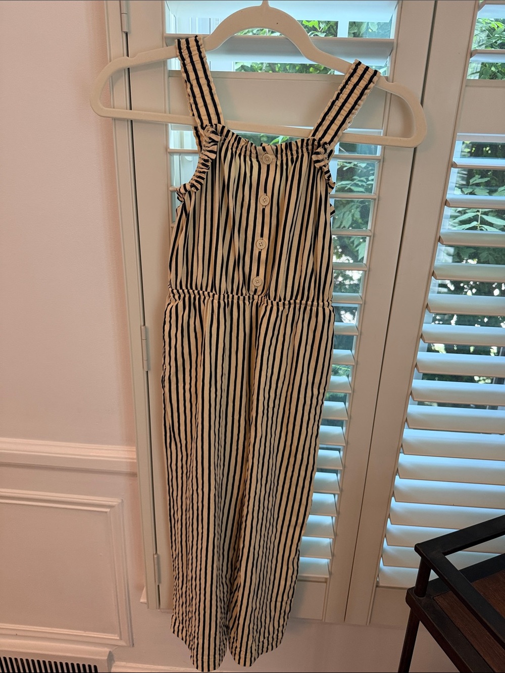 Crewcuts Black & White Striped Girls' Jumpsuit